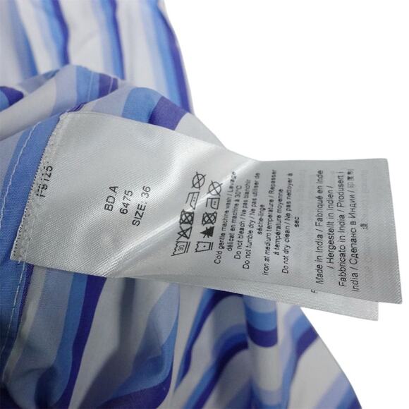 NWT Ganni Women's Size 36 US 6 Blue Striped Midi Dress Organic Cotton $375 - Picture 10 of 15